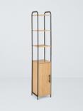 John Lewis Bamboo and Metal Bathroom Tallboy, Black/Natural