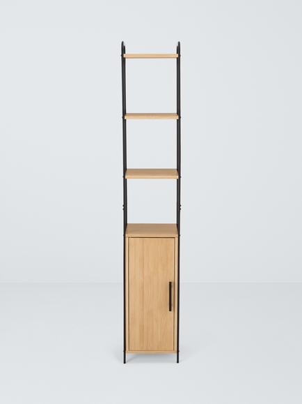 John Lewis Bamboo and Metal Bathroom Tallboy, Black/Natural - view 2, 