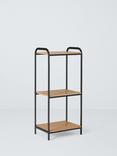 John Lewis Bamboo and Metal Bathroom Shelf Unit, Black/Natural