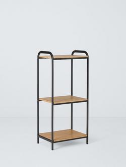 John Lewis Bamboo and Metal Bathroom Shelf Unit, Black/Natural, 