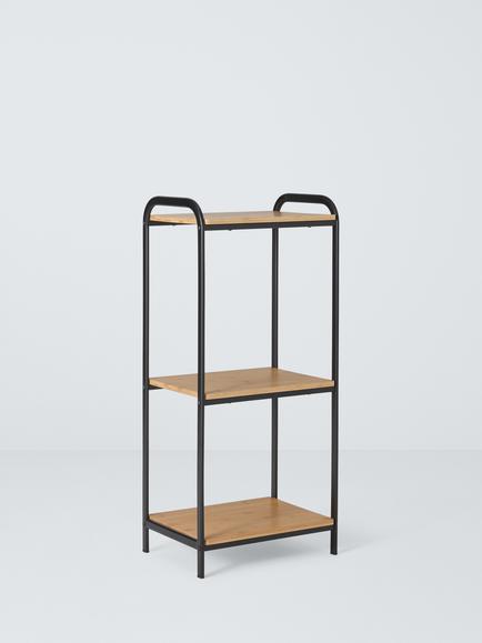 John Lewis Bamboo and Metal Bathroom Shelf Unit, Black/Natural, 
