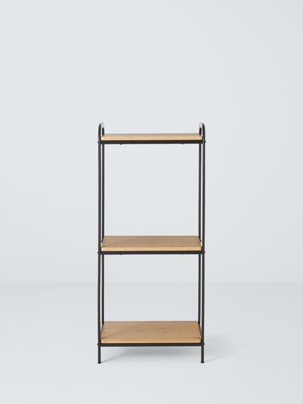John Lewis Bamboo and Metal Bathroom Shelf Unit, Black/Natural - view 2, 