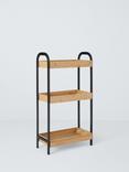 John Lewis Bamboo and Metal 3 Tier Bathroom Storage Caddy, Black/Natural