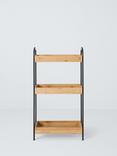 John Lewis Bamboo and Metal 3 Tier Bathroom Storage Caddy, Black/Natural