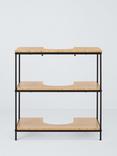 John Lewis Bamboo and Metal Under Sink Shelf Unit, Black/Natural