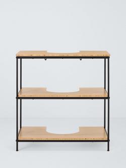 John Lewis Bamboo and Metal Under Sink Shelf Unit, Black/Natural - view 2, 