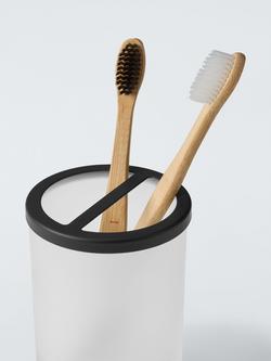 John Lewis Frosted Glass Bathroom Tumbler, White - view 2, 