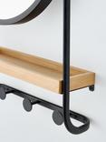 John Lewis Bamboo and Metal Mirror and Shelf Unit, Black/Natural