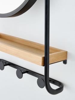 John Lewis Bamboo and Metal Mirror and Shelf Unit, Black/Natural - view 2, 