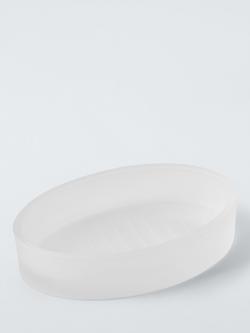 John Lewis Frosted Glass Soap Dish, White, 
