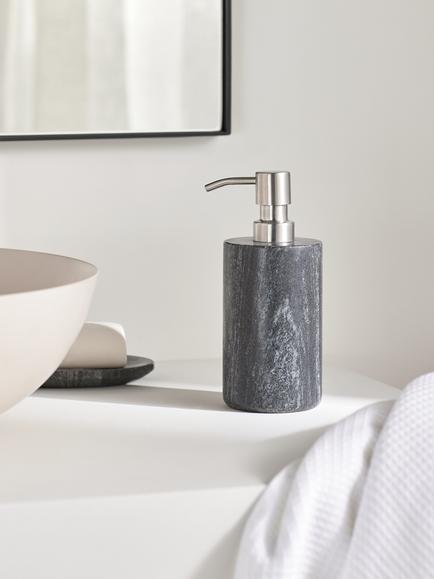 John Lewis Marble Soap Dispenser - view 2, Midnight Black