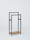John Lewis Bamboo and Metal Bathroom Towel Rail, Black/Natural
