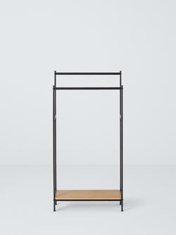 John Lewis Bamboo and Metal Bathroom Towel Rail, Black/Natural - view 2, 