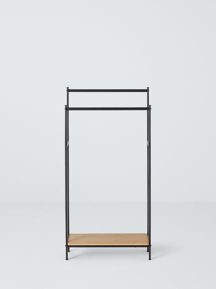 John Lewis Bamboo and Metal Bathroom Towel Rail, Black/Natural - view 2, 