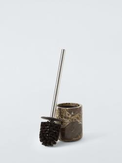 John Lewis Marble Toilet Brush - view 2, Brown