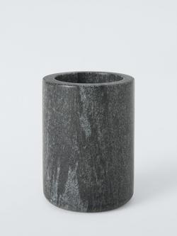 John Lewis Straight Sided Marble Bathroom Tumbler, Midnight Black, 