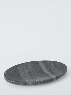 John Lewis Oval Marble Soap Dish, Midnight Black, 