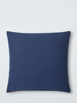 John Lewis Floral Crop Embroidered Cushion - view 2, Blue