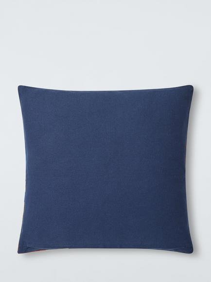 John Lewis Floral Crop Embroidered Cushion, Blue - view 2, Blue