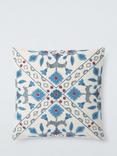 John Lewis Azura Embroidered Cushion, Blue