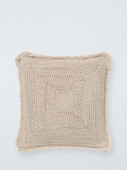 John Lewis Braided Cotton Cushion, Natural, Natural