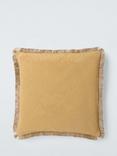 John Lewis Fringed Cotton Cushion, Yellow