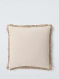 John Lewis Fringed Cotton Cushion, Yellow