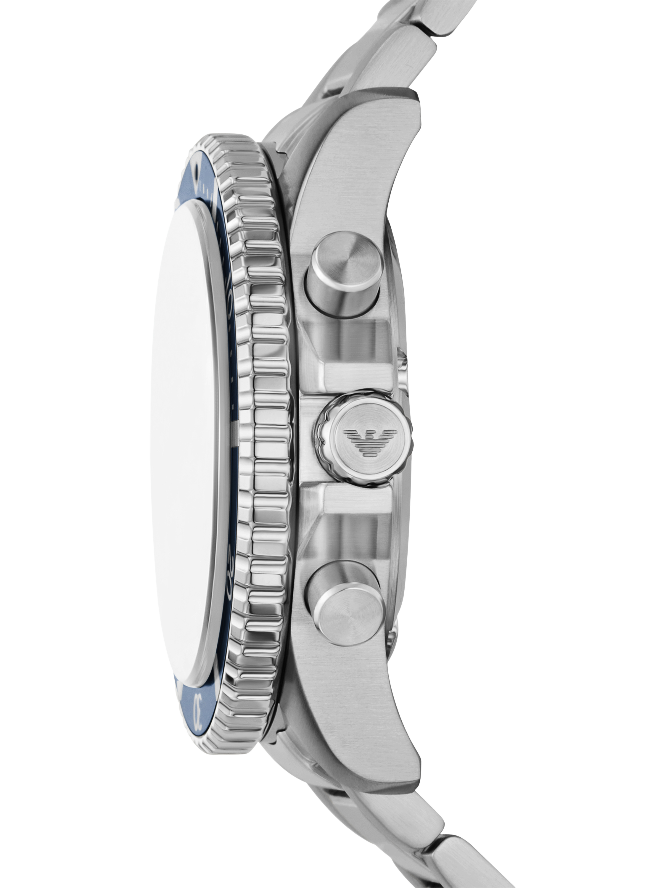 Product image 3 of 6, which shows Emporio Armani AR11681 Men's World Explorer Solar-Powered Chronograph Bracelet Strap Watch, Silver