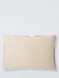 John Lewis Velvet Colour Block Cord Cushion, Port