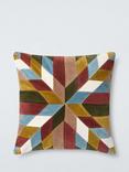 John Lewis Velvet Star Patch Cushion, Multi