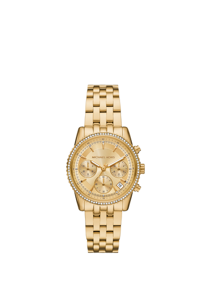 Michael Kors MK7530 Women's Mini Bryant Chronograph Bracelet Strap Watch, Gold, Gold