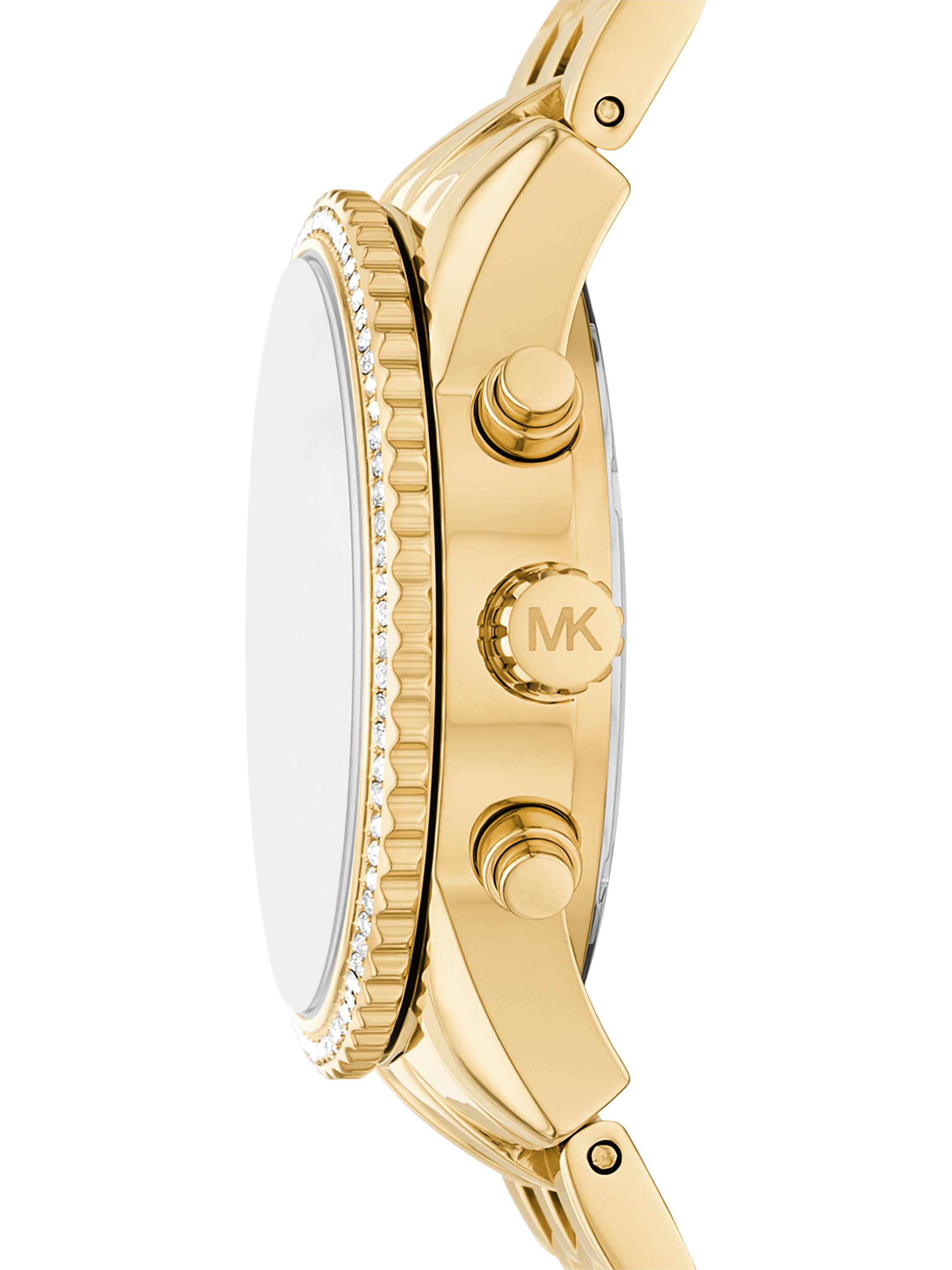 Product image 2 of 6, which shows Michael Kors MK7530 Women's Mini Bryant Chronograph Bracelet Strap Watch, Gold