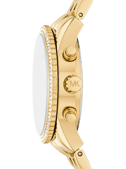 Michael Kors MK7530 Women's Mini Bryant Chronograph Bracelet Strap Watch, Gold - view 2, Gold
