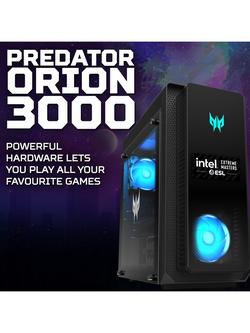 Acer Predator Orion 3000 PO3-655 Desktop Gaming PC, Intel Core i5 Processor, 16GB RAM, RTX 4060, 1TB SSD, Black - view 2, Black