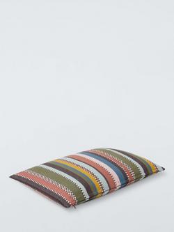 John Lewis Checkered Stripe Cushion, Multi - view 2, Multi