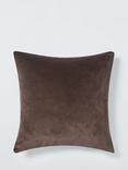 John Lewis Cotton Velvet Cushion, Cocoa