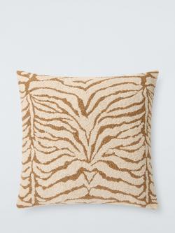 John Lewis Zebra Boucle Cushion, Caramel, Caramel