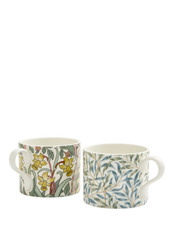 Morris & Co. Spode Daffodil & Willow Bough Porcelain Mugs, Set of 2, 340ml, Multi - view 2, Multi