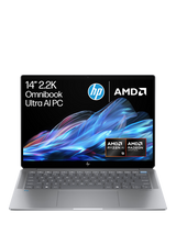 HP OmniBook Ultra 14-fd0001na Laptop, AMD Ryzen AI 9 Processor, 16GB RAM, 1TB SSD, 14” 2.2K Touchscreen, Meteor Silver