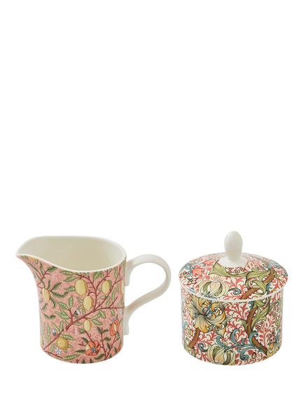 Morris & Co. Spode Porcelain Sugar Pot and Milk Jug Set, Multi