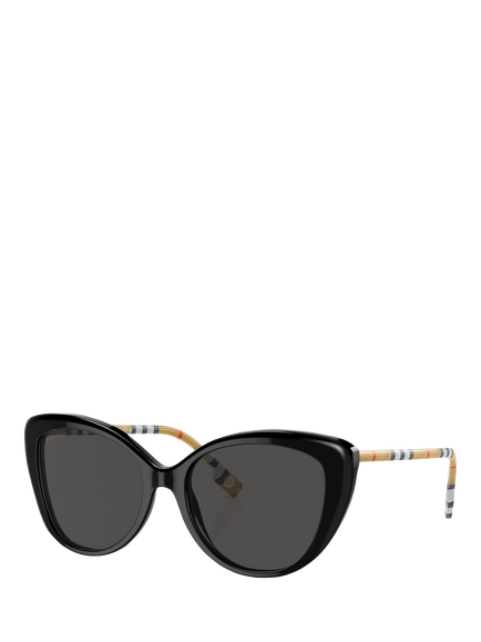 Burberry BE4407 Women's Cat's Eye Sunglasses, Black/Grey, Black/Grey