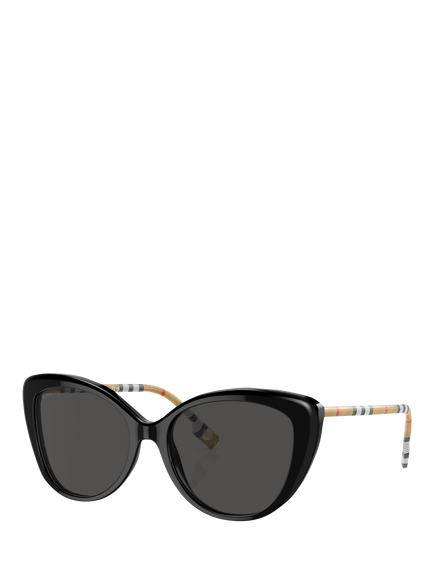 Burberry BE4407 Women's Cat's Eye Sunglasses, Black/Grey - view 2, Black/Grey