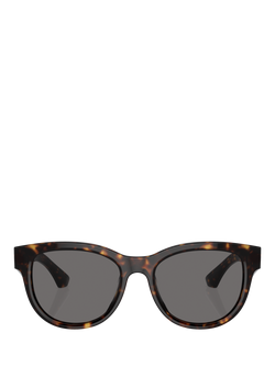 Burberry BE4432 Women's Oversized Polarised Oval Sunglasses, Havana/Grey - view 2, Havana/Grey
