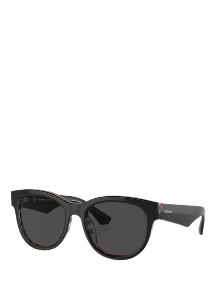 Burberry BE4432 Women's Oval Sunglasses, Black, Black
