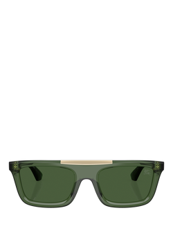 Burberry BE4451U Men's Rectangular Sunglasses, Green - view 2, Green