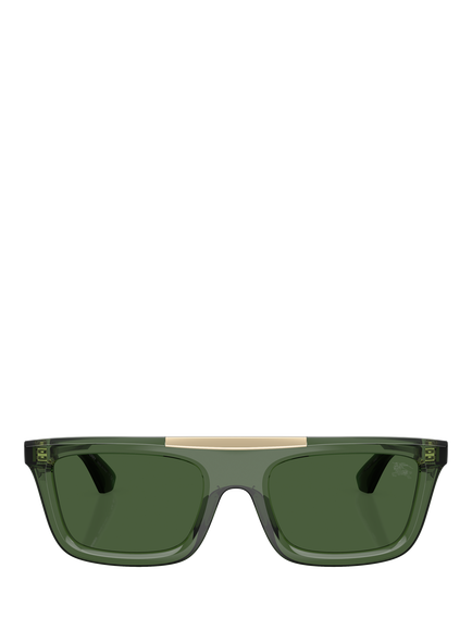 Burberry BE4451U Men's Rectangular Sunglasses, Green - view 2, Green
