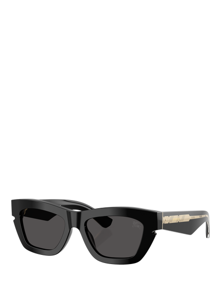 Burberry BE4454 Women's Cat Eye Sunglasses, Black, Black/Grey