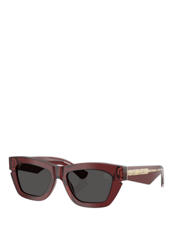 Burberry BE4454 Women's Cat Eye Sunglasses, Red, Bordeaux/Grey