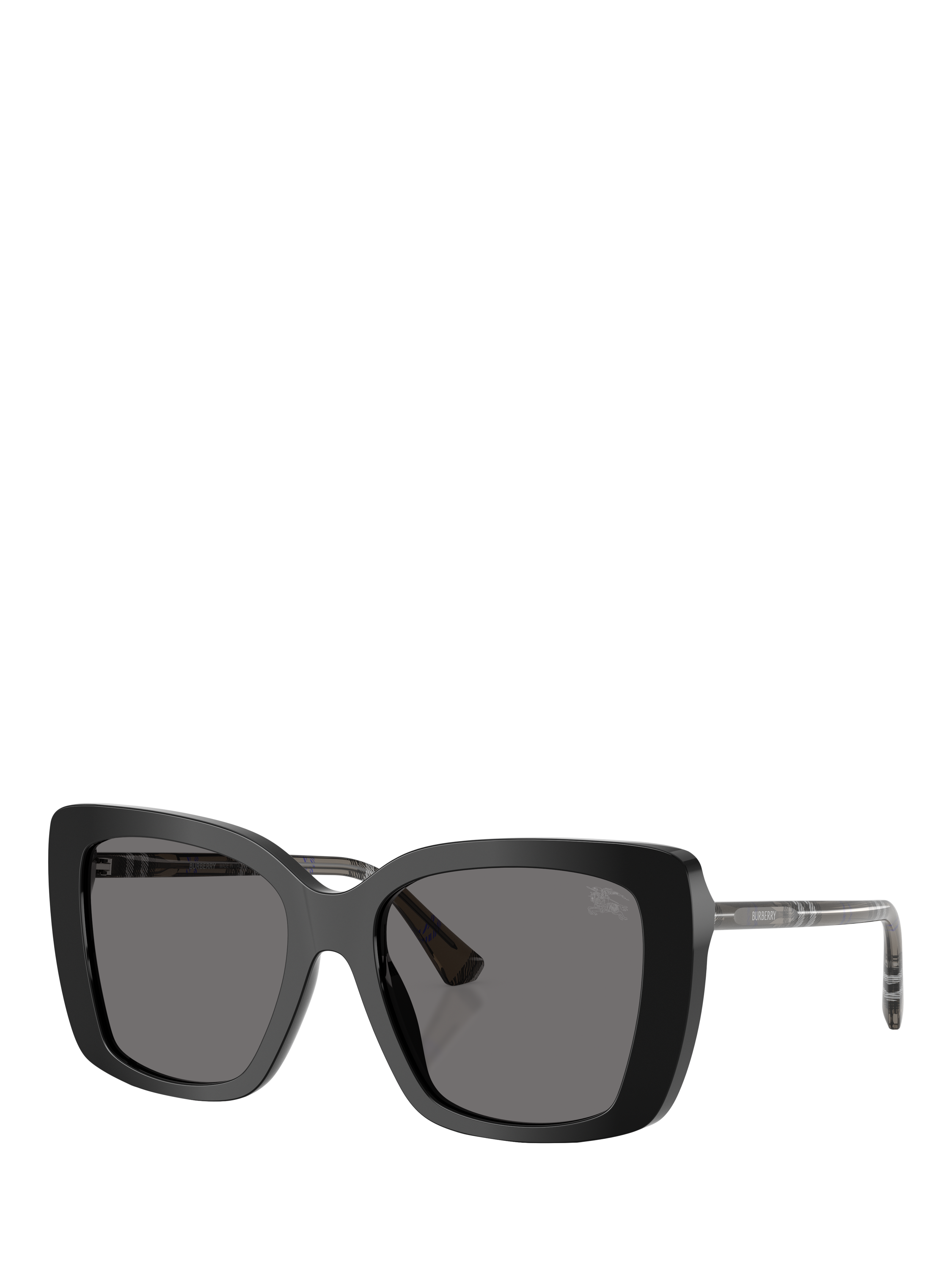 Product image 1 of 5, which shows Burberry BE4456 Women's Polarised Square Sunglasses, Black/Grey