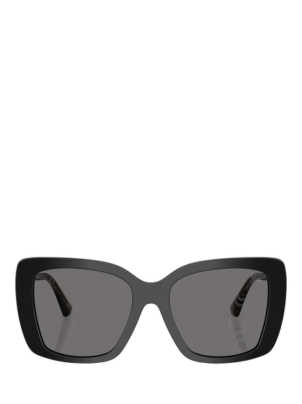 Burberry BE4456 Women's Polarised Square Sunglasses, Black/Grey - view 2, Black/Grey